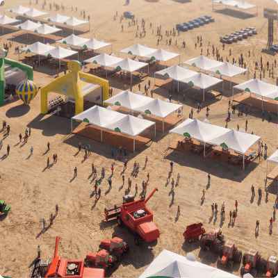 Vista aérea da feira